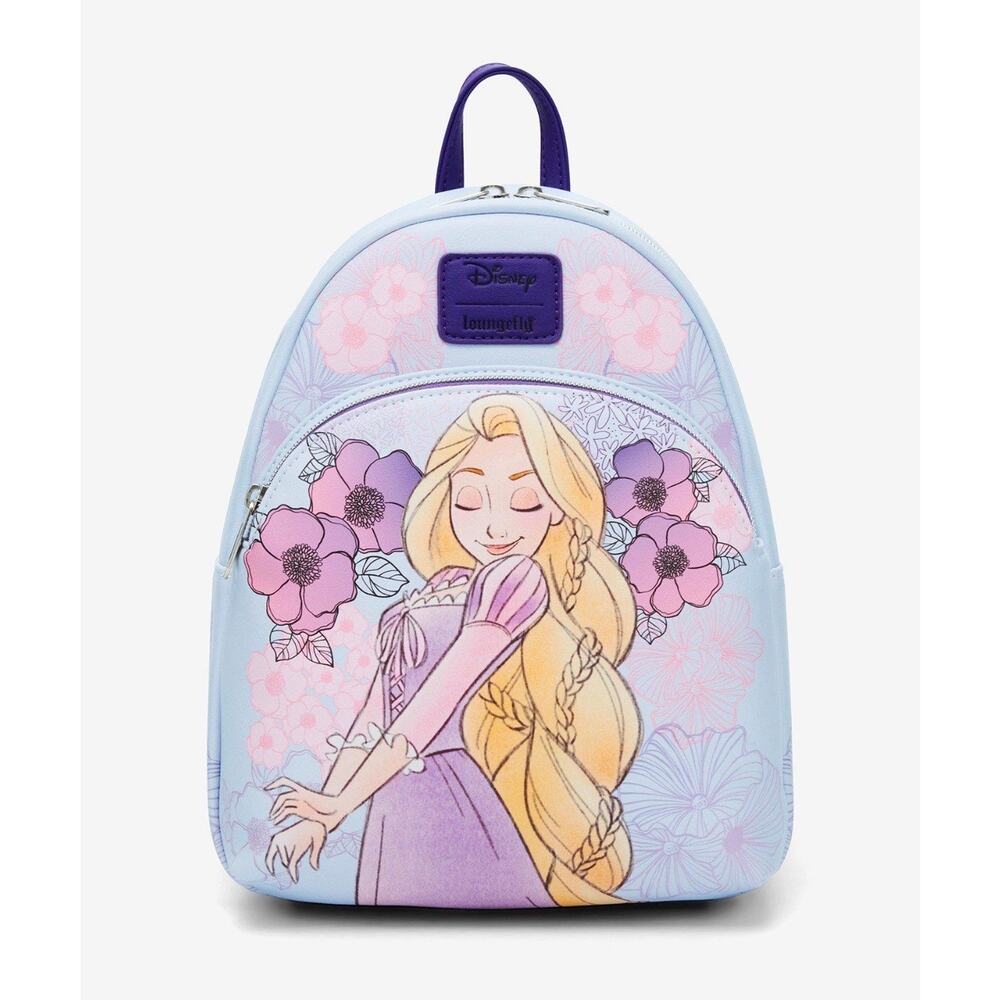 Loungefly Disney Tangled Rapunzel Pastel Flowers Mini Backpack NWT